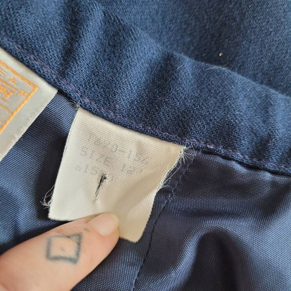 Vintage Pendleton navy blue a line 100% wool skirt size 12 academia‎ office - Picture 9 of 10